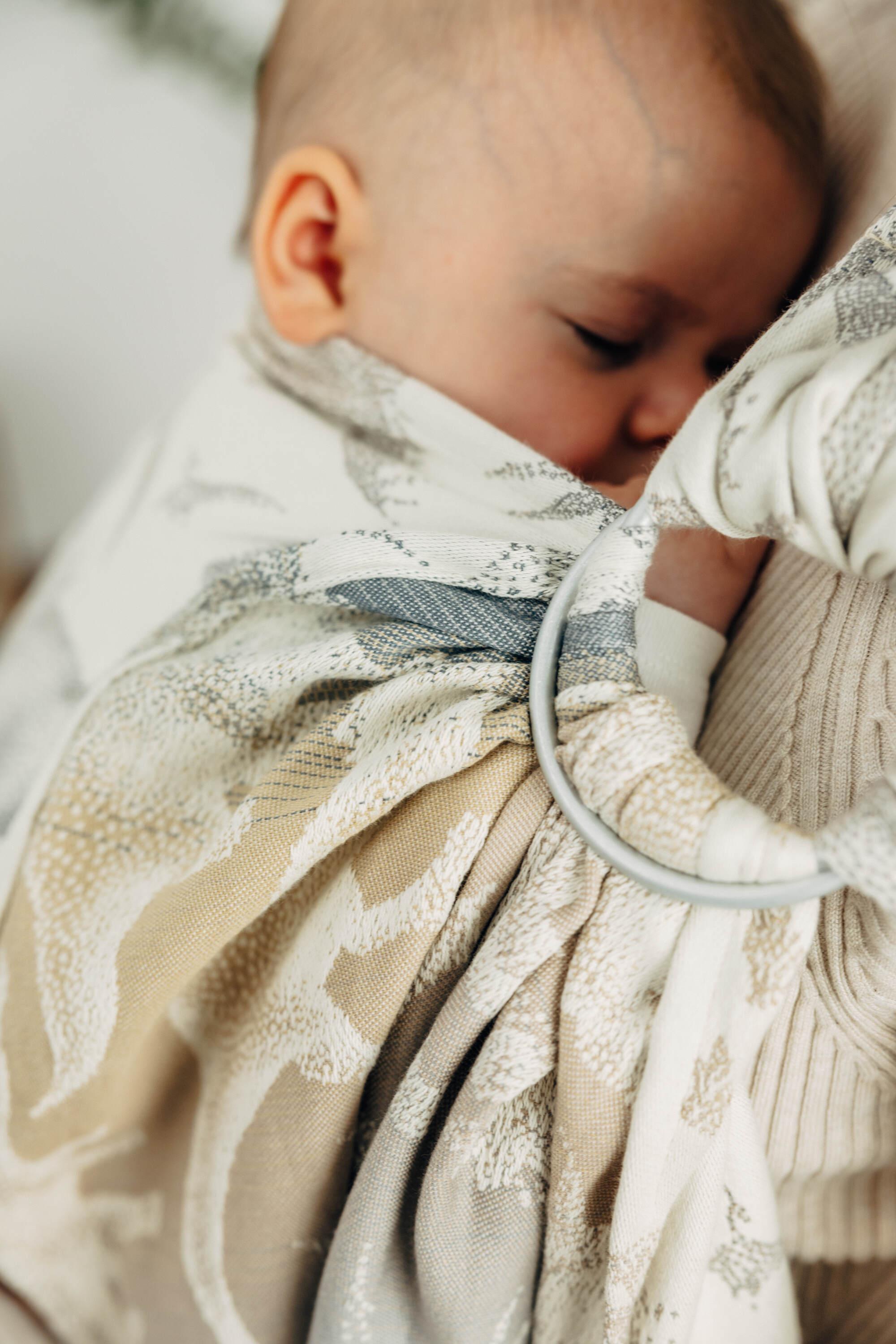 LennyLamb Ring Sling With Gathered Shoulder Jurassic Park Ice Desert