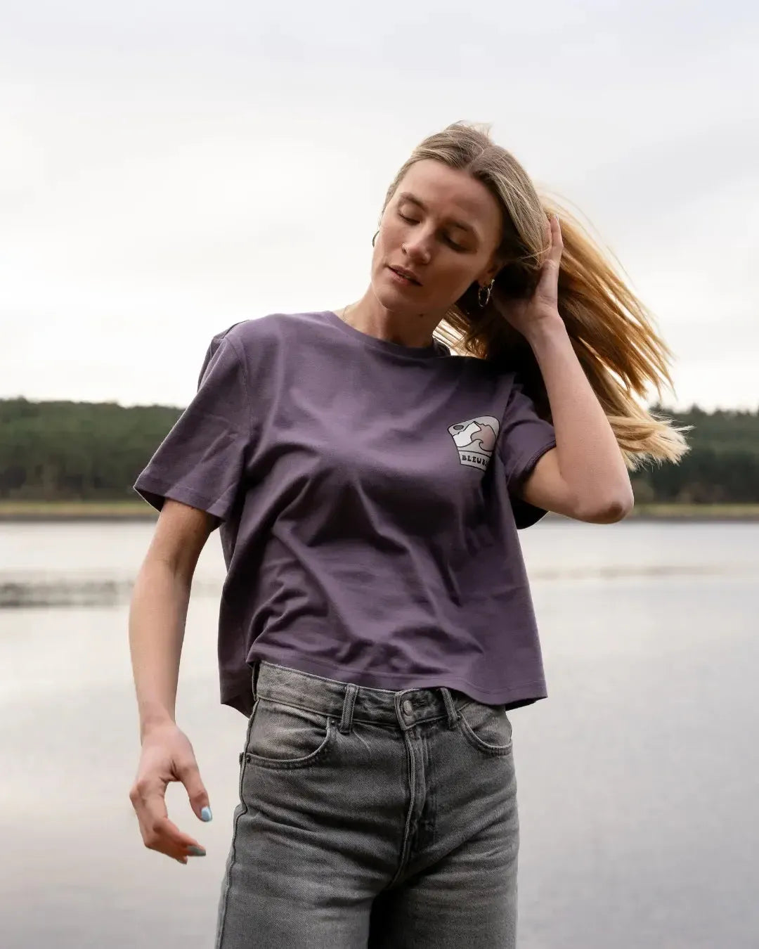 Bleubird Escape Cropped Tee Plum