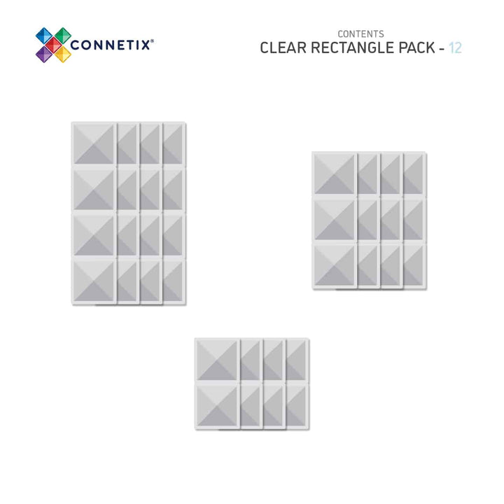 Connetix Clear Rectangle Pack 12 pc
