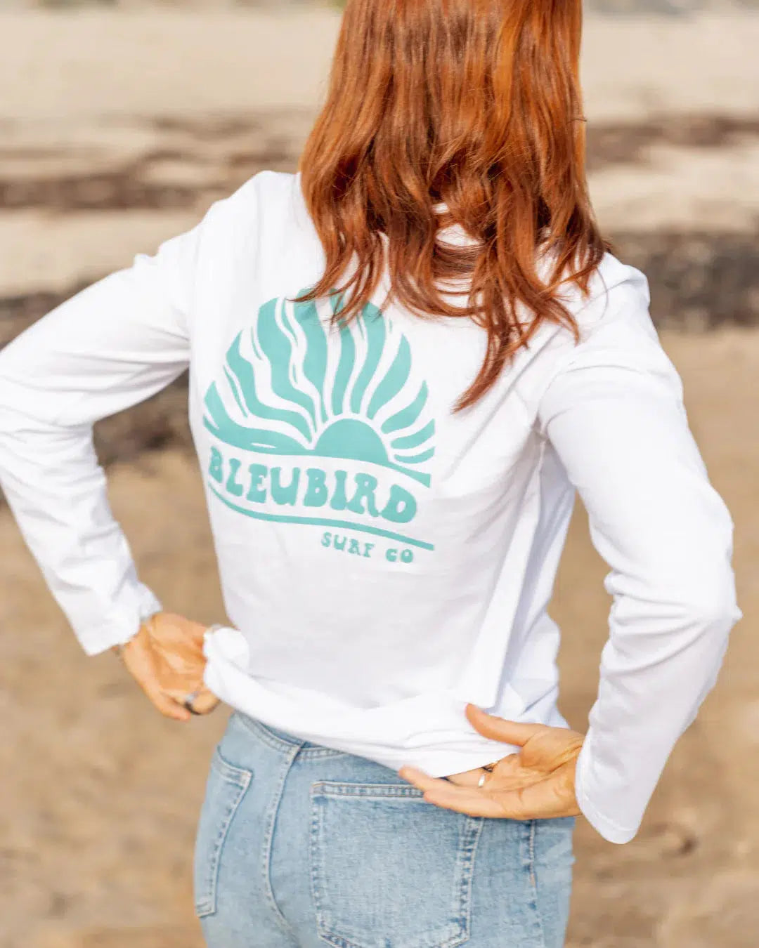 Bleubird Haze LS Tee - White