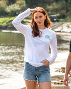 Bleubird Haze LS Tee - White
