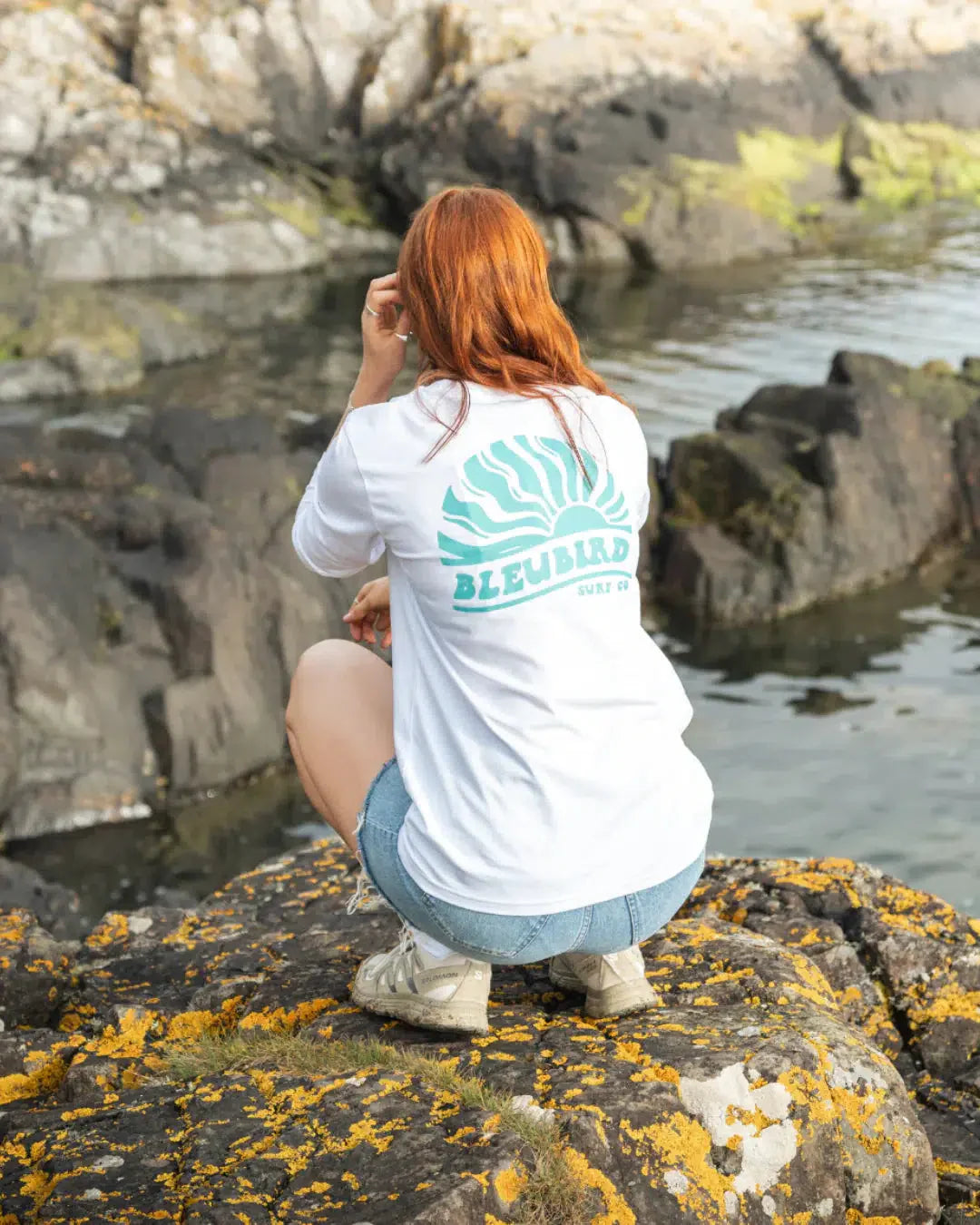 Bleubird Haze LS Tee - White