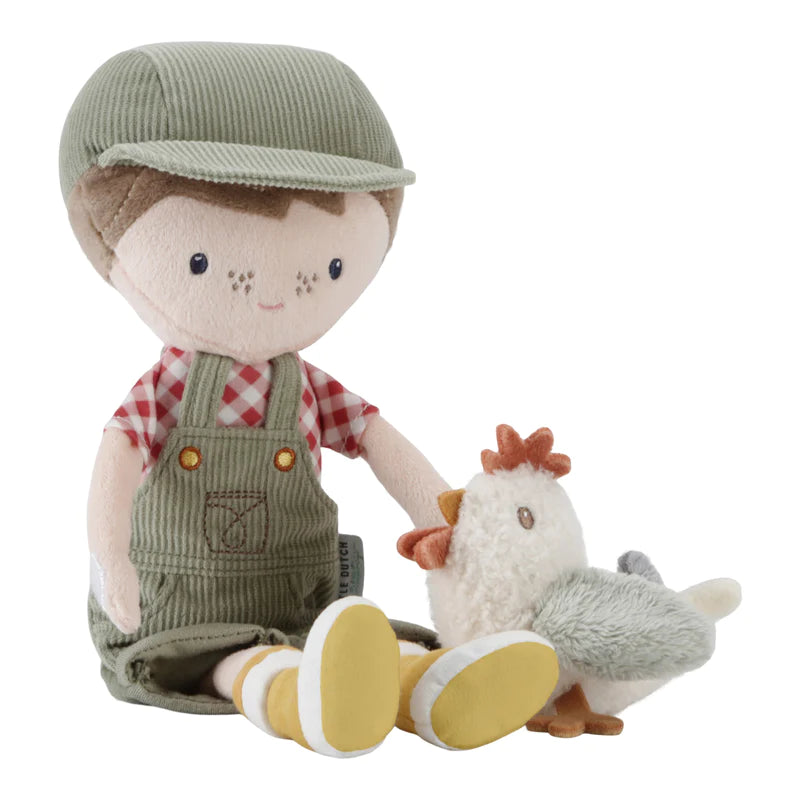Little Dutch Farmer Jim Doll With Chicken