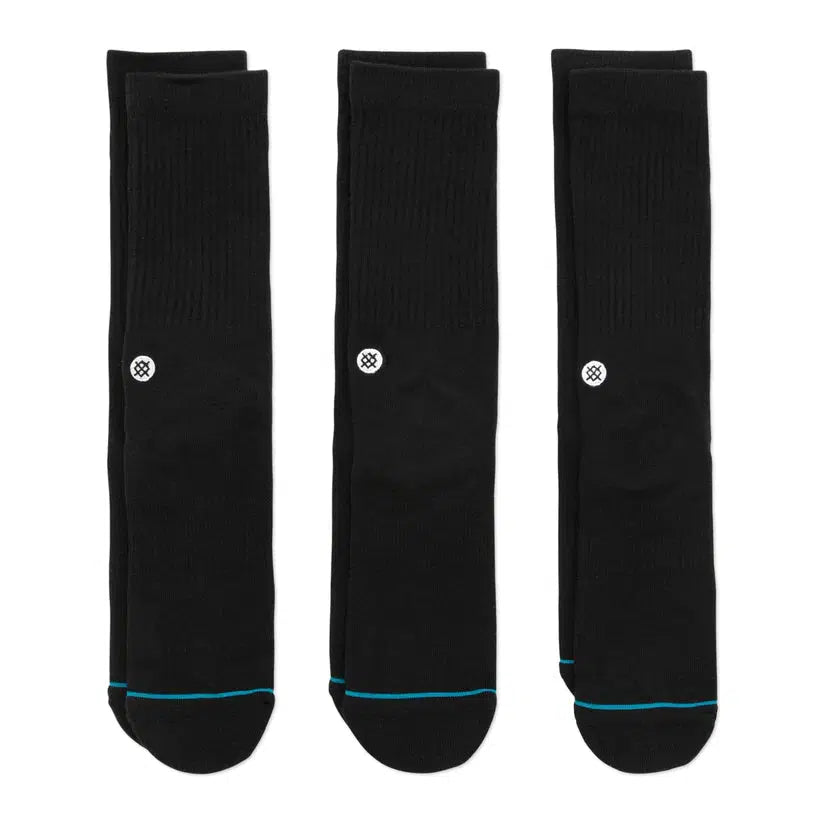Stance Icon Crew Sock 3 Pack Black