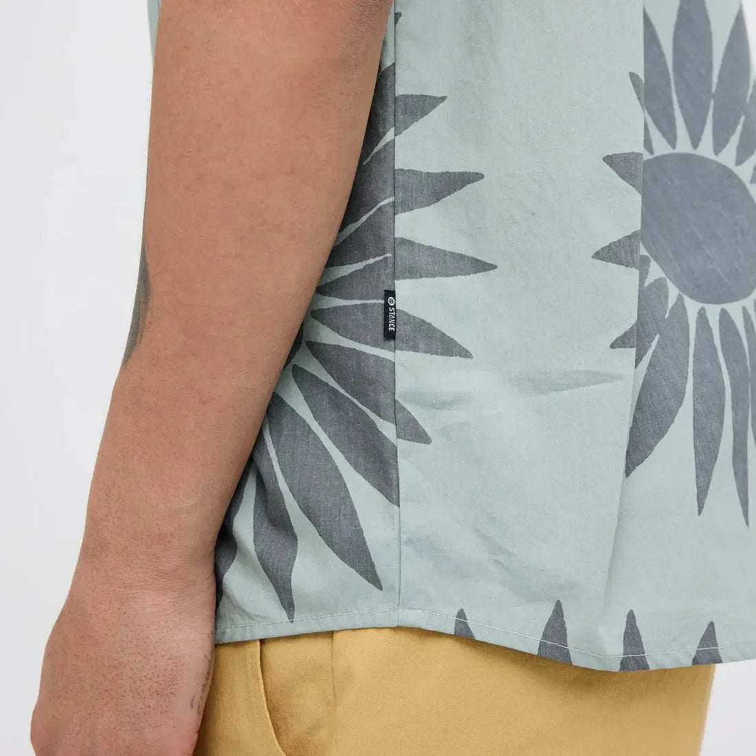 Stance Bales Button Up T-Shirt Seagreen