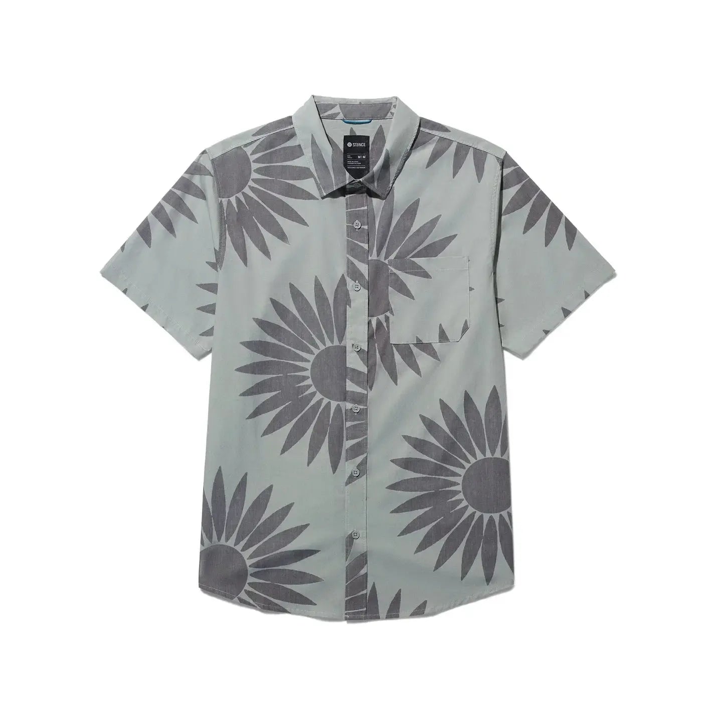 Stance Bales Button Up T-Shirt Seagreen