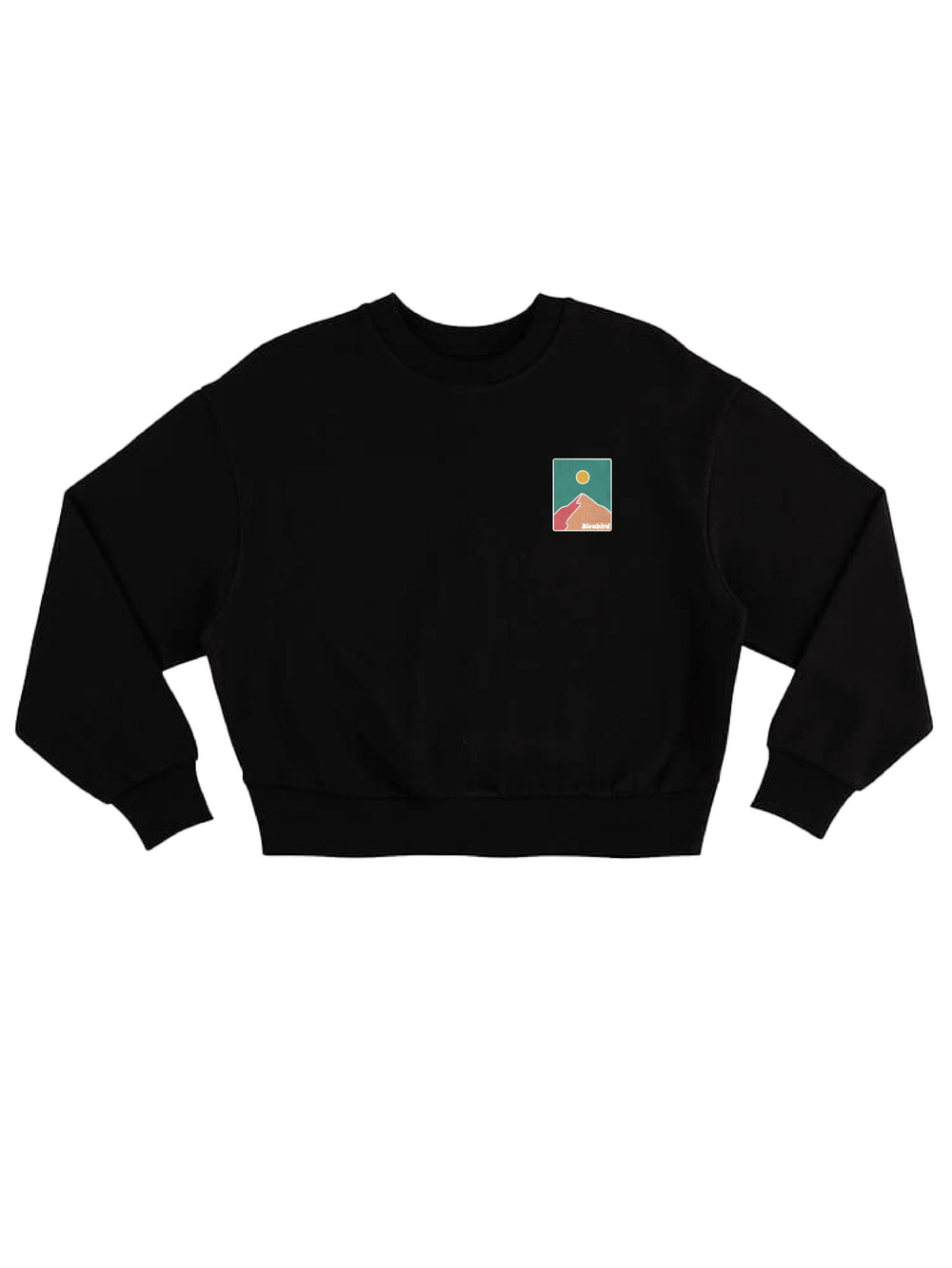 Bleubird Picos Cropped Crew Sweatshirt Black