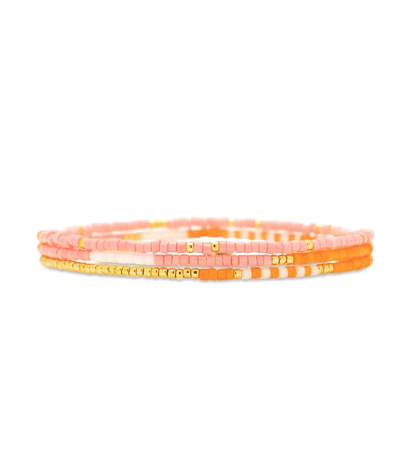 Pura Vida Sunset Beach Set of 3 Stretch Bracelets - Freedom To Explore