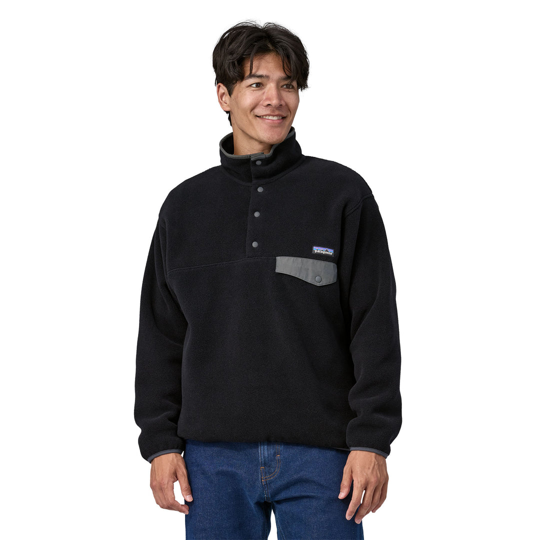 Patagonia Men's Synch Snap­-T Pullover Black With Forge Grey