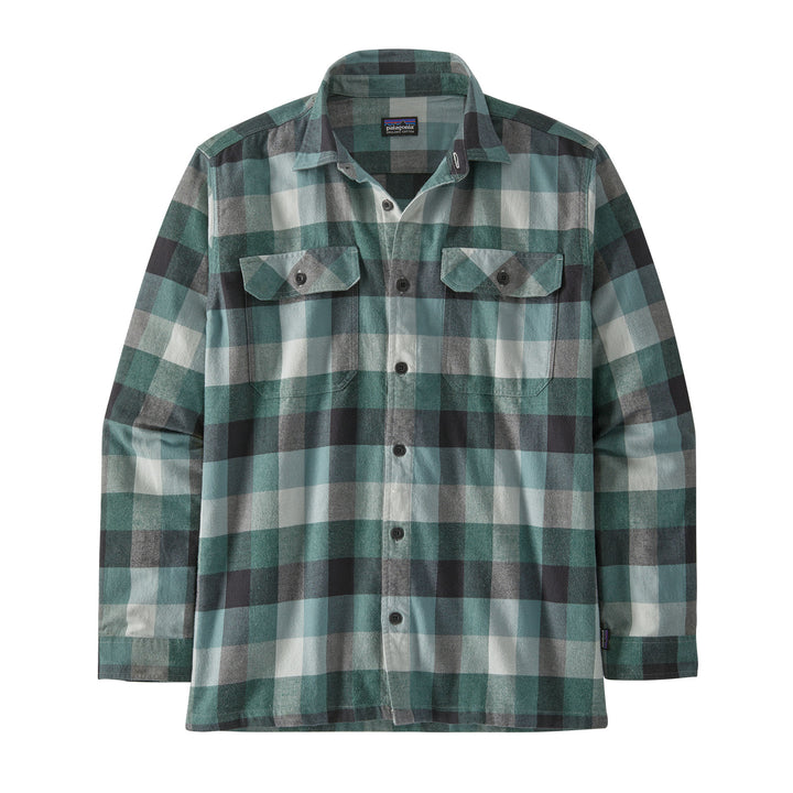 Patagonia Mens's Long-Sleeved Midweight Fjord Flannel Shirt Guides: Nouveau Green