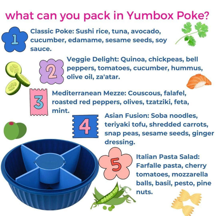 Yumbox Poke Bowl with 4 Compartment Divider