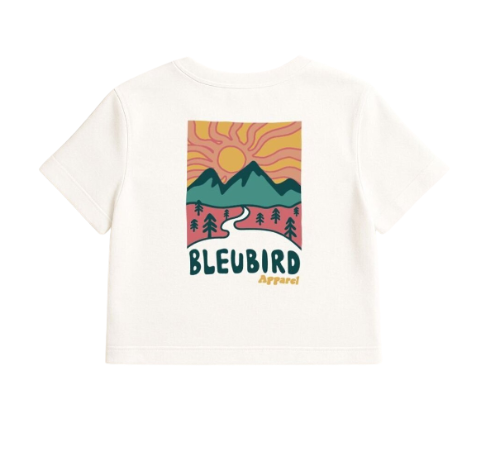 Bleubird Road Out Cropped T-Shirt White