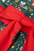 Frugi Party Skater Dress Fir Tree Festive Friends