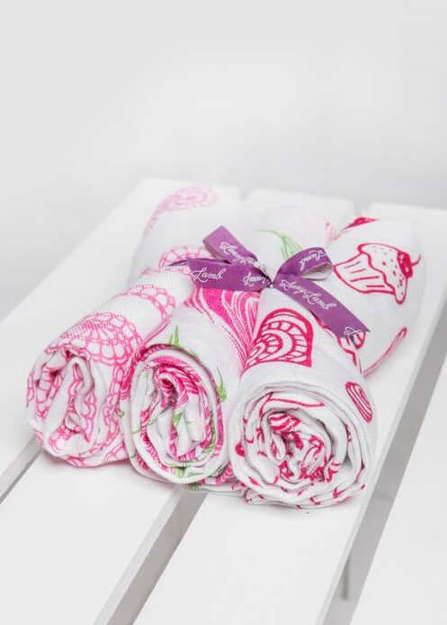 LennyLamb Muslin Square - Set of three - Sweet Nothings