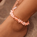 Pura Vida Pink Coral Chain Anklet