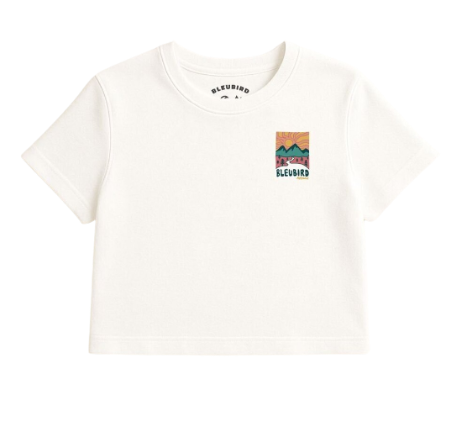 Bleubird Road Out Cropped T-Shirt White