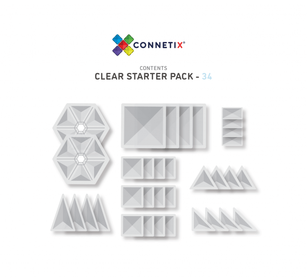 Connetix 34 Piece Clear Pack