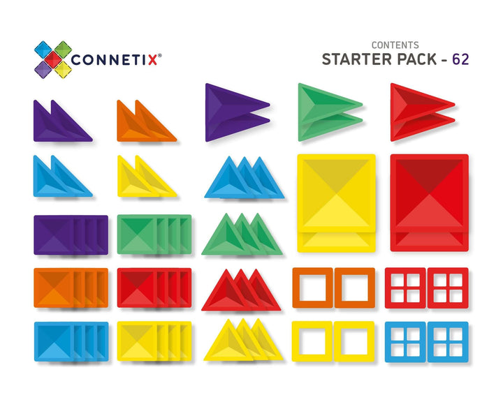 Connetix Rainbow 62 Piece Starter Pack