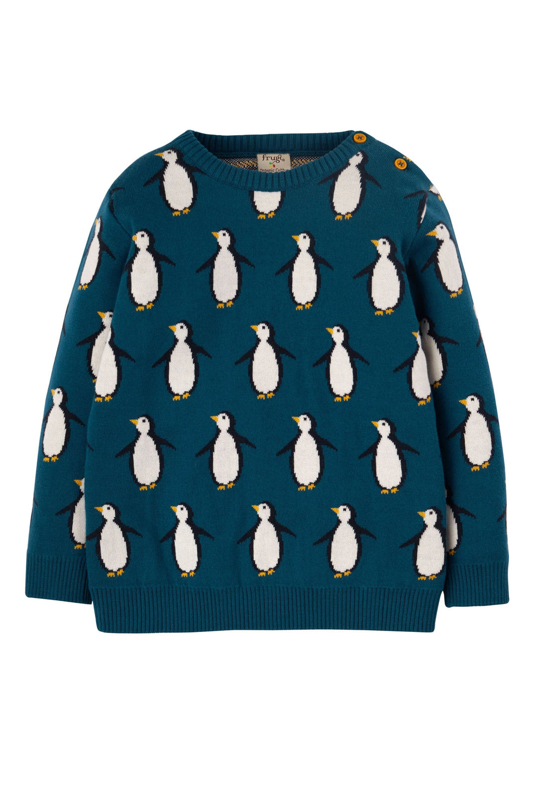 Frugi Jolly Knitted Jumper Deep Sea Penguins