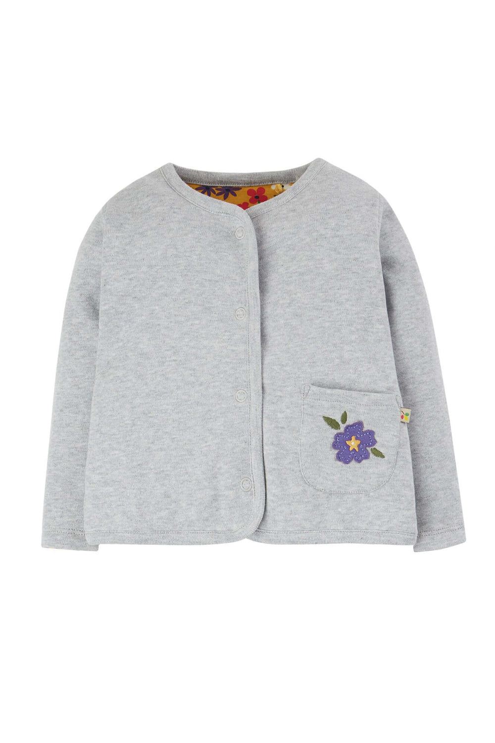 Frugi Reversible Joy Jacket Grey Marl Wild Flower