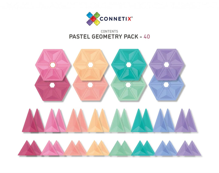 Connetix Pastel Geometry Pack 40 pc