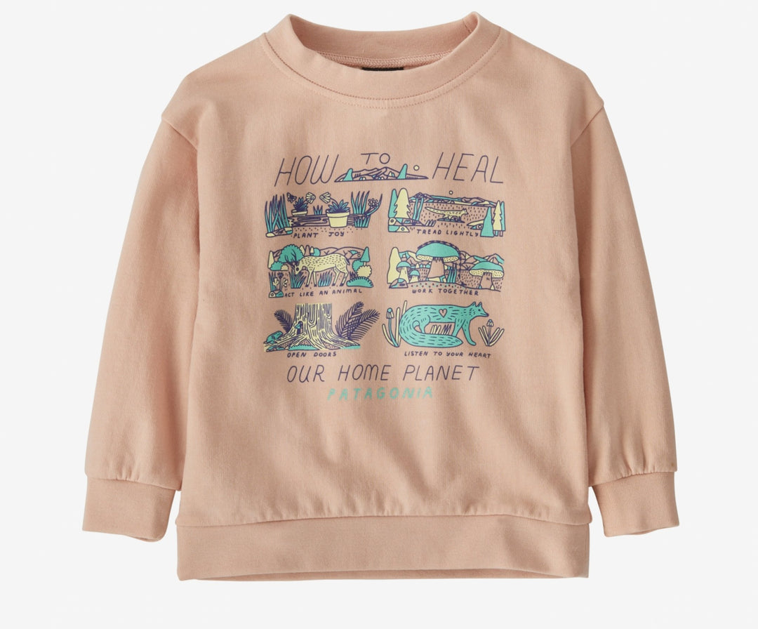 Patagonia Baby LW Crew Sweatshirt How To Heal Jr: Antique Pink