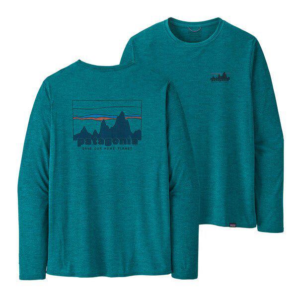 Patagonia M's L/S Cool Cap Cool Daily Graphic Shirt 73 Skyline: Belay Blue X-Dye