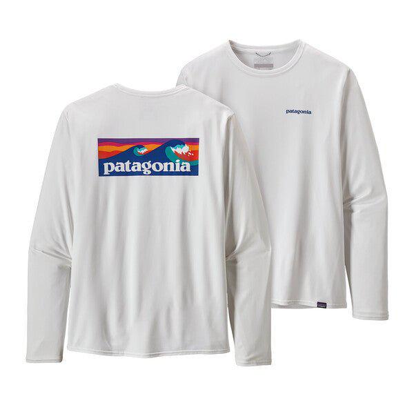 Patagonia M's L/S Cool Cap Cool Graphic Shirt Boardshort Logo: White