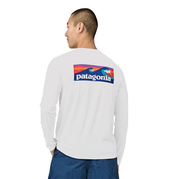 Patagonia M's L/S Cool Cap Cool Graphic Shirt Boardshort Logo: White