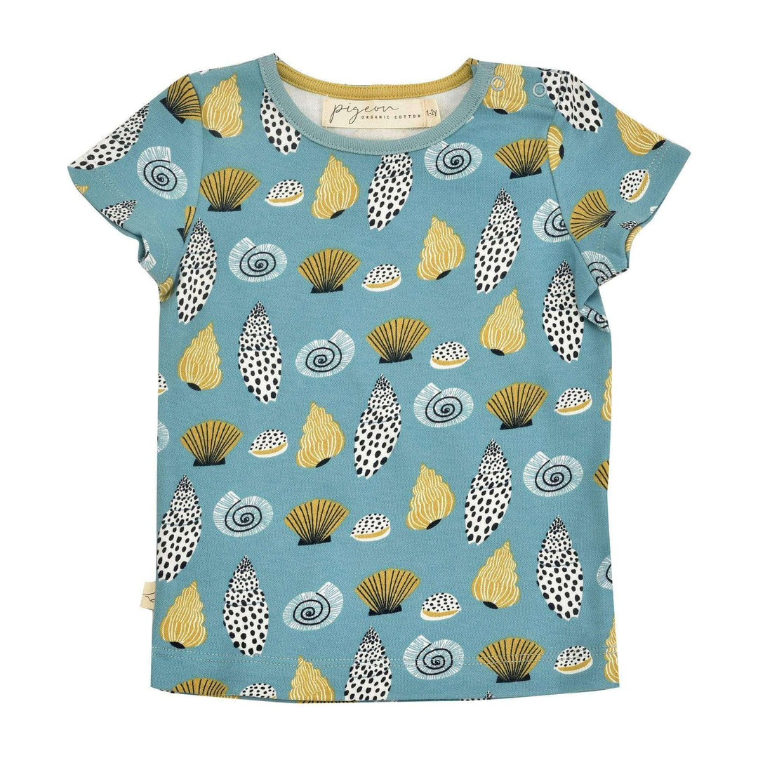 Pigeon Organics - Short Sleeve T-shirt - Turquoise Shells