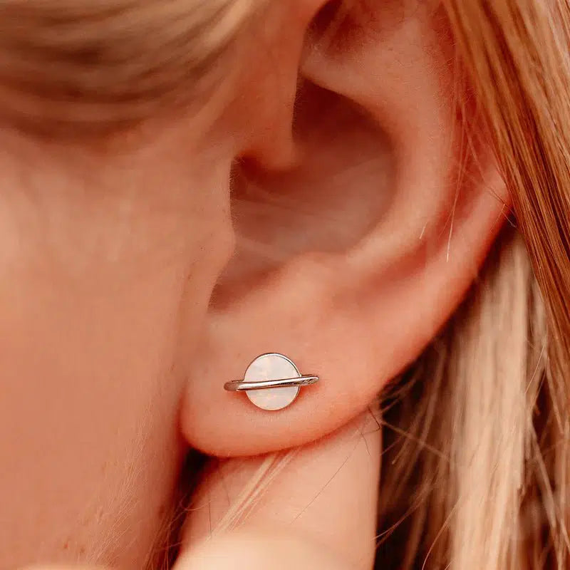 Pura Vida Opal Saturn Stud Earring